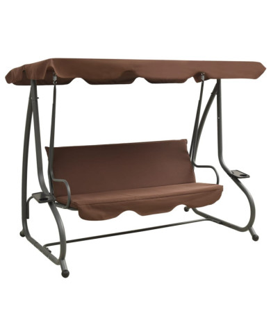 Balancelle d'extérieur avec auvent Couleur café | Mobilier & Déco