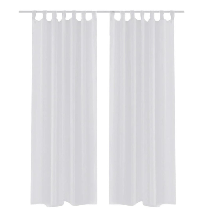 Rideau fin Blanc 140x175 cm 2 pcs | Mobilier & Déco