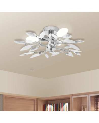 Plafonnier et bras en forme de feuille Acrylique 3 ampoules E14 | Mobilier & Déco