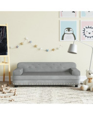 Canapé pour enfants gris clair 90x53x30 cm velours | Mobilier & Déco