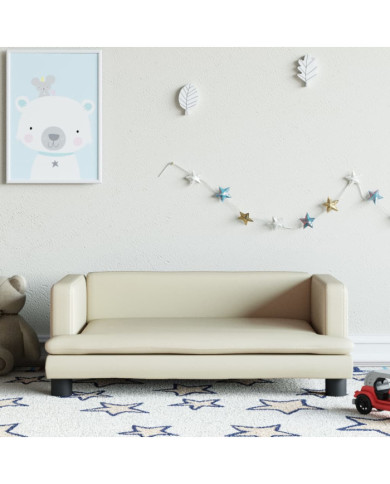 Canapé pour enfants crème 80x45x30 cm similicuir | Mobilier & Déco