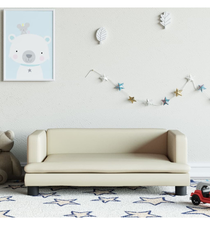 Canapé pour enfants crème 80x45x30 cm similicuir | Mobilier & Déco