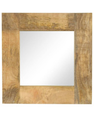 Miroir Bois de manguier massif 50 x 50 cm | Mobilier & Déco