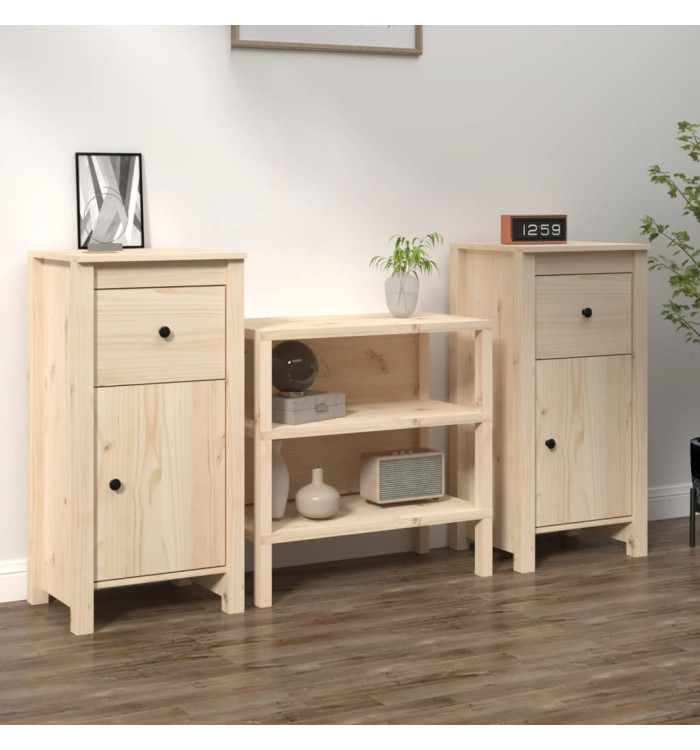 Buffets 2 pcs 40x35x80 cm bois massif de pin | Mobilier & Déco