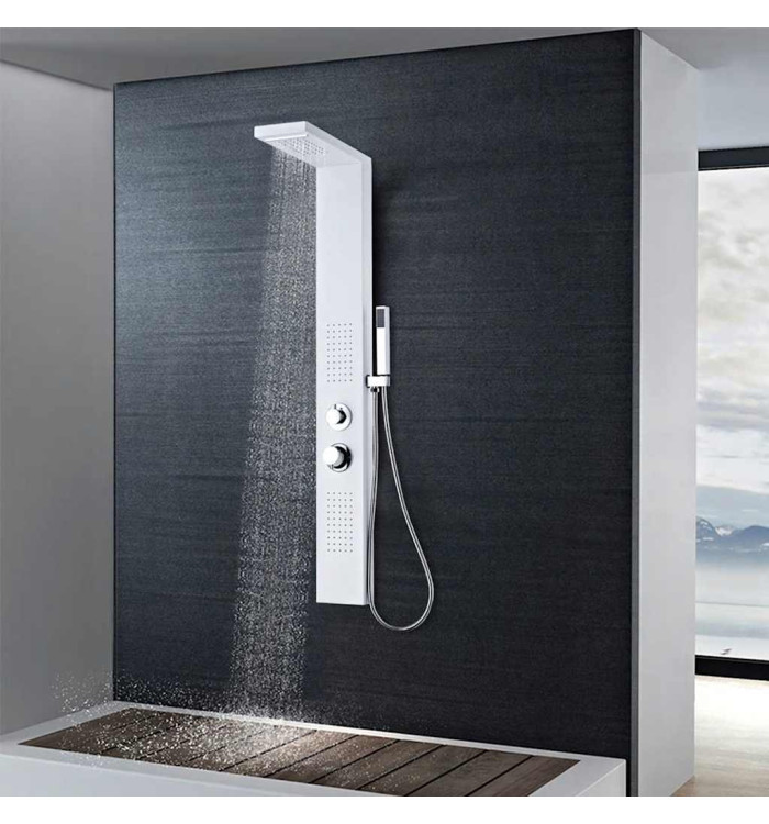 Système de panneau de douche Aluminium Mat Blanc | Mobilier & Déco
