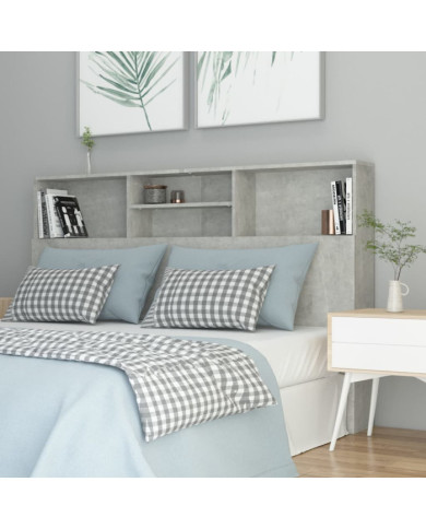 Armoire de tête de lit Gris béton 160x19x103,5 cm | Mobilier & Déco