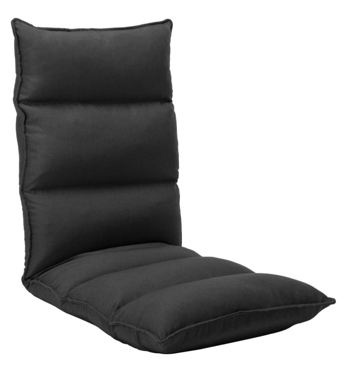 Chaise pliable de sol Noir Tissu | Mobilier & Déco