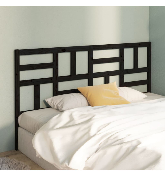 Tête de lit Noir 206x4x104 cm Bois massif de pin | Mobilier & Déco