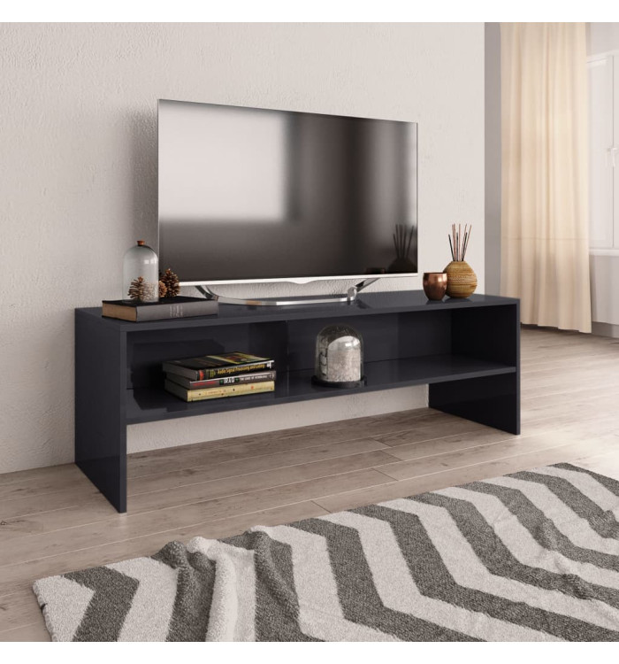 Meuble TV Gris brillant 120x40x40 cm Bois d’ingénierie | Mobilier & Déco