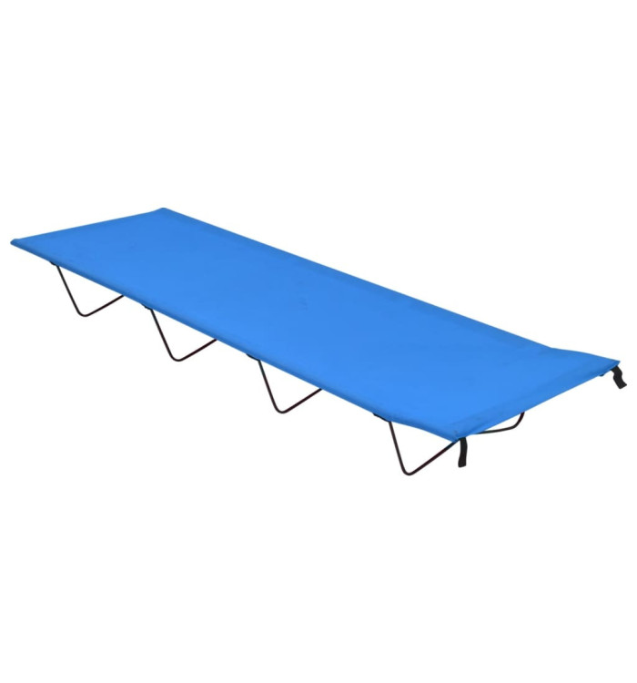 Lit de camping 180x60x19 cm Tissu Oxford et acier Bleu | Mobilier & Déco