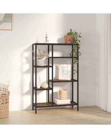 Étagère à livres 80x30x120 cm Acier et bois d'ingénierie | Mobilier & Déco