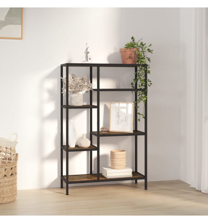 Étagère à livres 80x30x120 cm Acier et bois d'ingénierie | Mobilier & Déco
