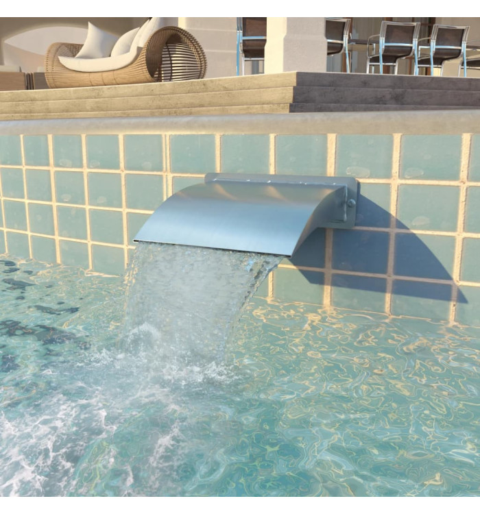 Fontaine d'étang Acier inoxydable 30 x 9 x 26 cm Argenté | Mobilier & Déco