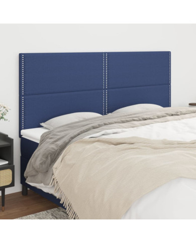 Têtes de lit 4 pcs Bleu 80x5x78/88 cm Tissu | Mobilier & Déco