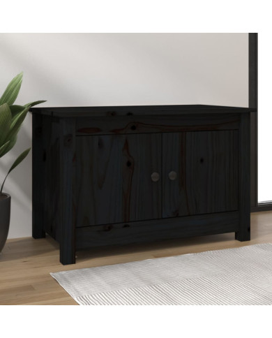 Armoire à chaussures Noir 70x38x45,5 cm Bois de pin massif | Mobilier & Déco