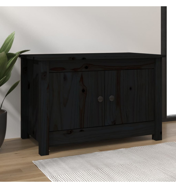 Armoire à chaussures Noir 70x38x45,5 cm Bois de pin massif | Mobilier & Déco