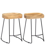 Tabourets de bar Gavin lot de 2 bois de manguier solide | Mobilier & Déco
