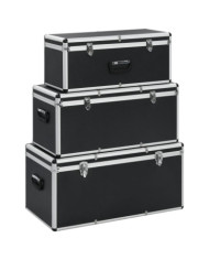 Boîtes de rangement 3 pcs Noir Aluminium | Mobilier & Déco