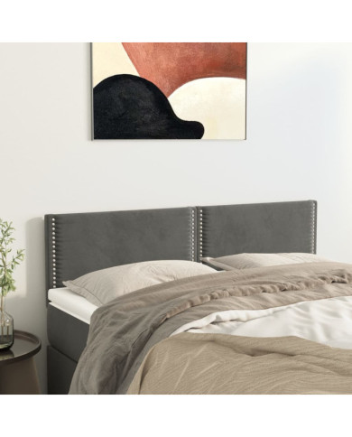 Têtes de lit 2 pcs Gris foncé 72x5x78/88 cm Velours | Mobilier & Déco