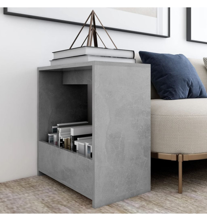 Table d'appoint gris béton 50x26x50 cm bois d'ingénierie | Mobilier & Déco