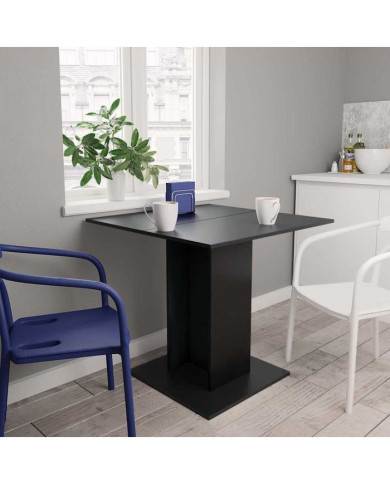 Table à manger Noir 80x80x75 cm bois d'ingénierie | Mobilier & Déco