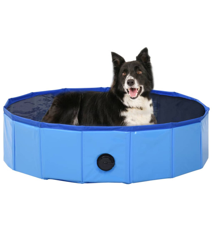 Piscine pliable pour chiens Bleu 80x20 cm PVC | Mobilier & Déco