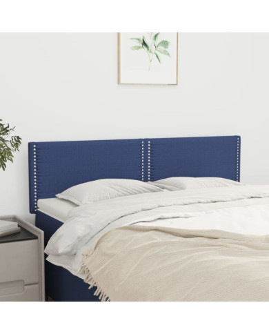 Têtes de lit 2 pcs Bleu 72x5x78/88 cm Tissu | Mobilier & Déco