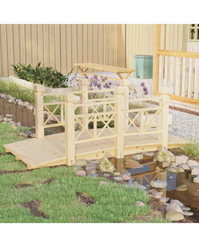 Pont de jardin avec garde-corps 150x67x56cm bois massif épicéa | Mobilier & Déco