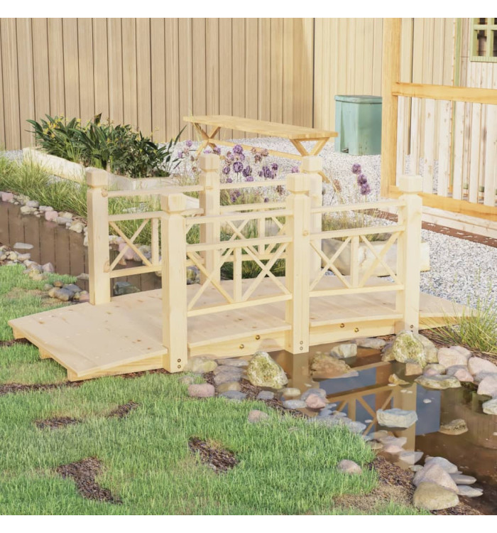 Pont de jardin avec garde-corps 150x67x56cm bois massif épicéa | Mobilier & Déco