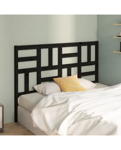 Tête de lit Noir 126x4x104 cm Bois massif de pin | Mobilier & Déco
