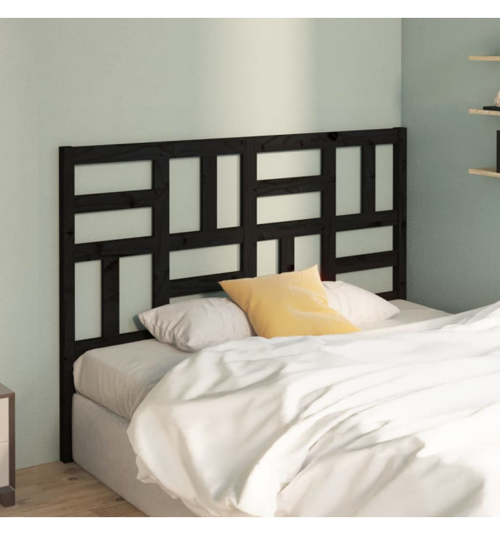 Tête de lit Noir 126x4x104 cm Bois massif de pin | Mobilier & Déco