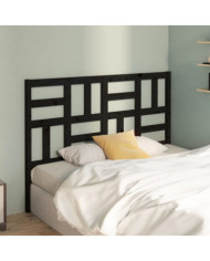 Tête de lit Noir 126x4x104 cm Bois massif de pin | Mobilier & Déco