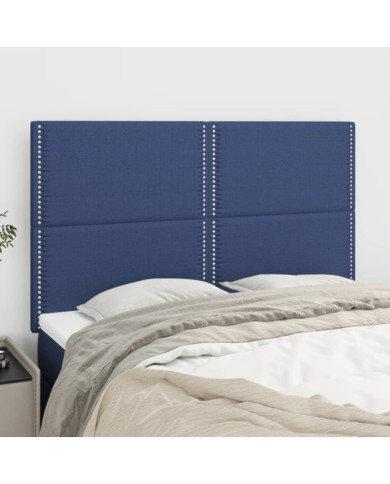 Têtes de lit 4 pcs Bleu 72x5x78/88 cm Tissu | Mobilier & Déco