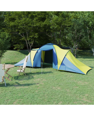 Tente de camping pour 6 personnes bleu et jaune | Mobilier & Déco