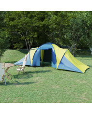 Tente de camping pour 6 personnes bleu et jaune | Mobilier & Déco