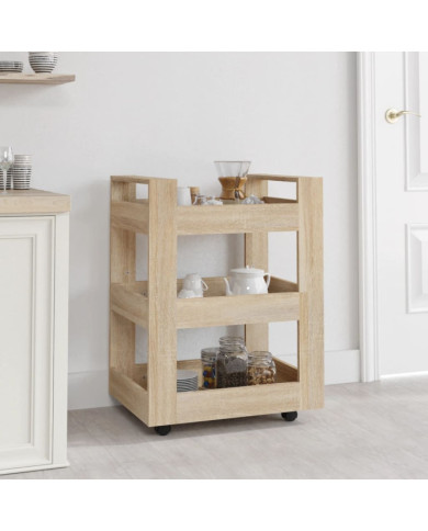 Chariot de cuisine Chêne sonoma 60x45x80 cm Bois d'ingénierie | Mobilier & Déco