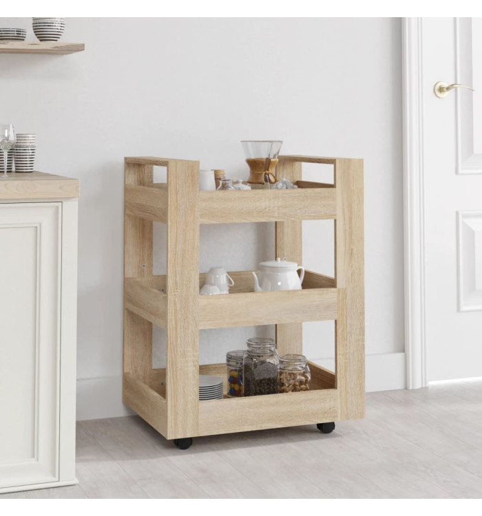 Chariot de cuisine Chêne sonoma 60x45x80 cm Bois d'ingénierie | Mobilier & Déco