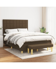 Sommier à lattes de lit avec matelas Marron foncé 140x190 cm | Mobilier & Déco