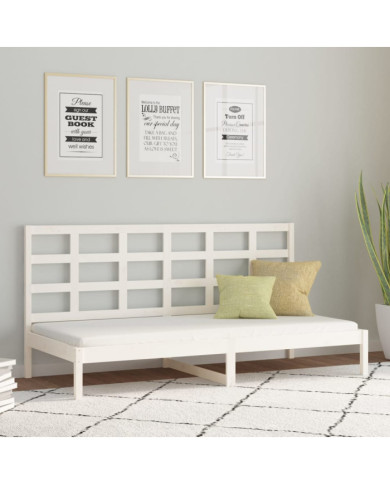 Lit de jour sans matelas blanc 90x200 cm bois de pin massif | Mobilier & Déco