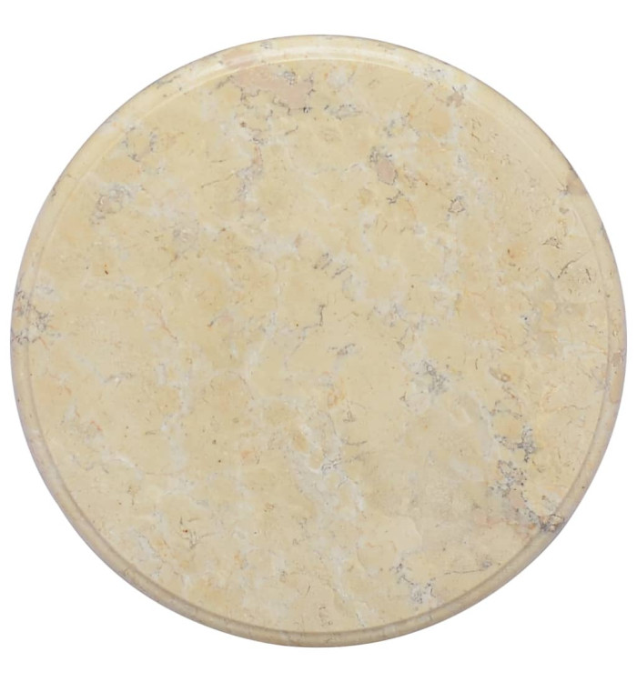 Dessus de table Crème Ø40x2,5 cm Marbre | Mobilier & Déco