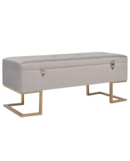Banc avec compartiment de rangement 105 cm Gris Velours | Mobilier & Déco
