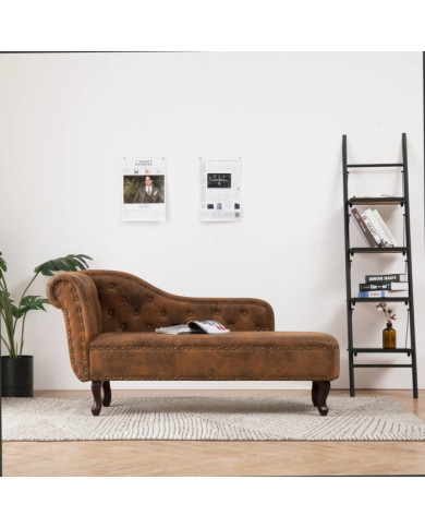 Chaise longue Marron Similicuir daim | Mobilier & Déco