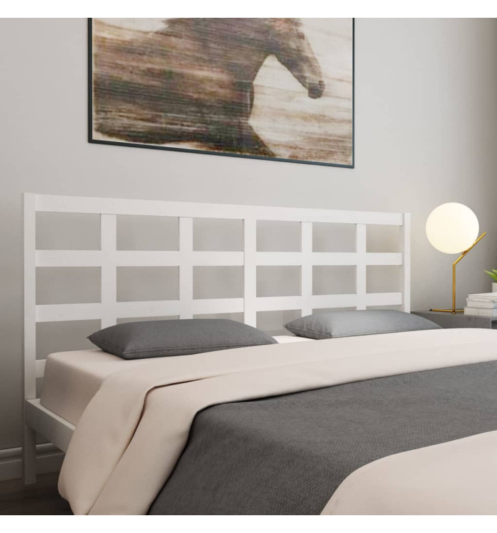 Tête de lit blanc 205,5x4x100 cm bois massif de pin | Mobilier & Déco
