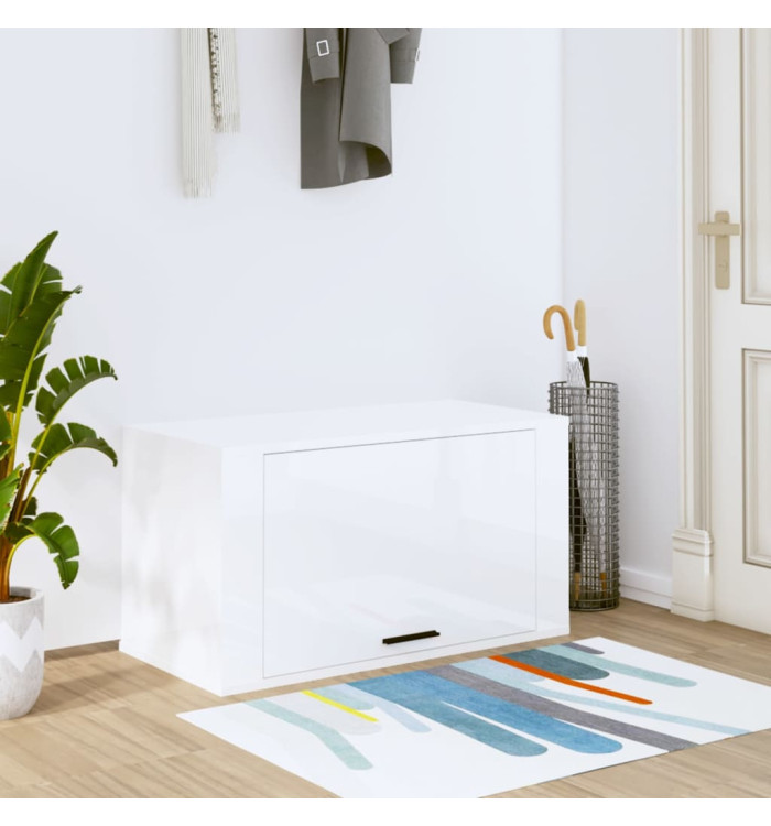 Armoire à chaussures murale Blanc brillant 70x35x38 cm | Mobilier & Déco