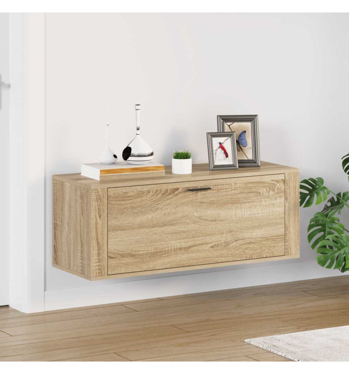 Armoire à chaussures murale Chêne sonoma 100x35x38 cm | Mobilier & Déco