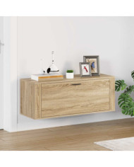 Armoire à chaussures murale Chêne sonoma 100x35x38 cm | Mobilier & Déco