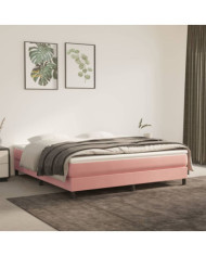 Sommier à lattes de lit avec matelas Rose 160x200 cm Velours | Mobilier & Déco