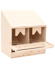 Pondoir 2 compartiments 63x40x65 cm bois de pin massif | Mobilier & Déco