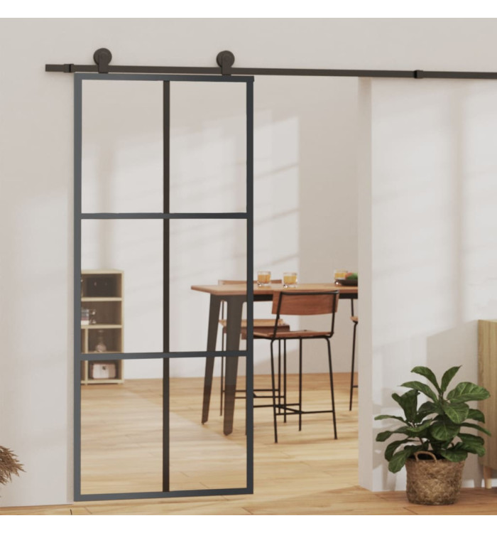 Porte coulissante et quincaillerie Verre et Aluminium 90x205 cm | Mobilier & Déco