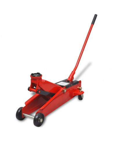 Cric de plancher hydraulique à profile bas 3 tonnes Rouge | Mobilier & Déco